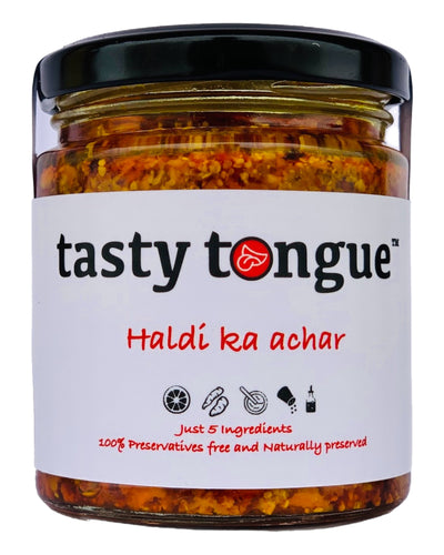 Homemade Organic Haldi Ka Achar with Lemon decoction | 190 Gms